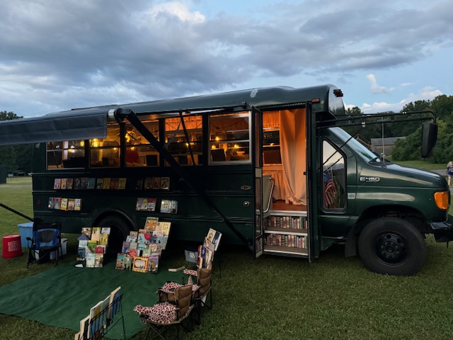 The Roving Clover set up at sunset